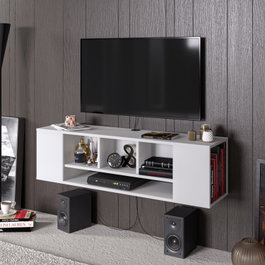 Hanah Home Soporte para TV Blanco con Múltiples Estantes